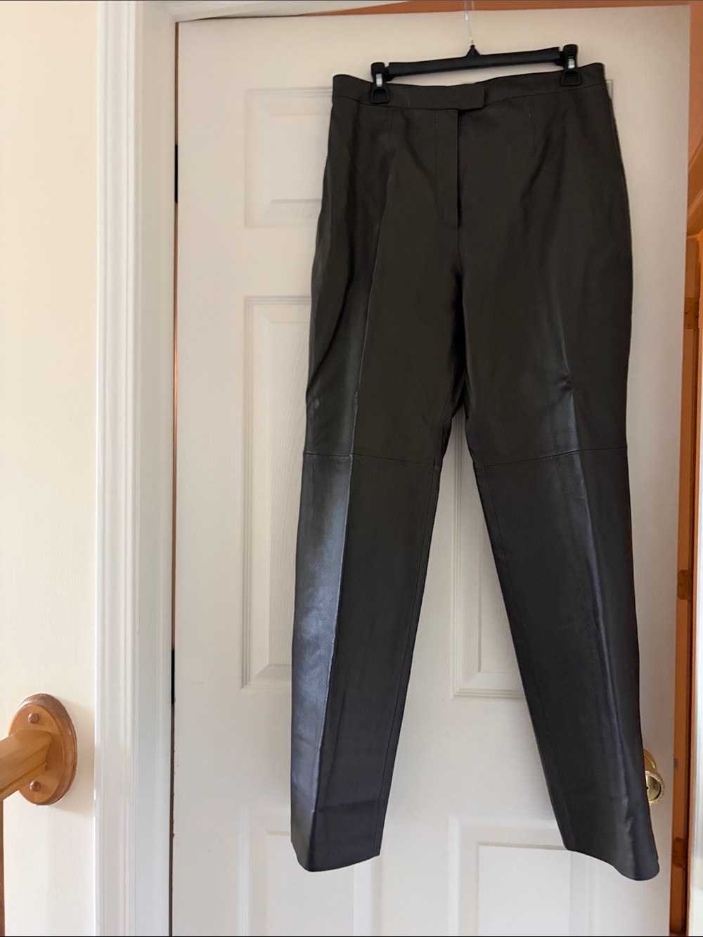 Massini Dark Brown Leather-Look Women's Trousers